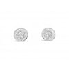 silver and crystal small flower stud earring with free gift box