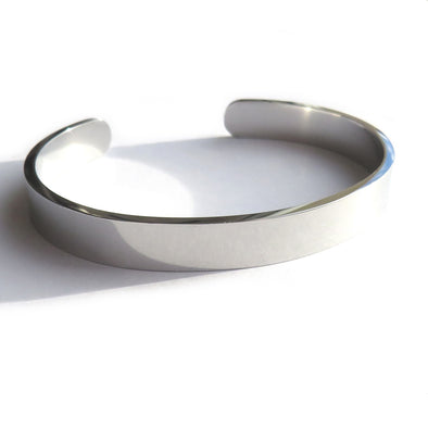 Unisex Solid Stainless Steel Silver Bangle