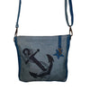 Recycled Navy Cross Body Anchor Travel Bag