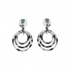 Black and white round triple hoop earrings