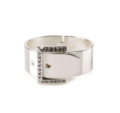 silver plated bucke style bracelet