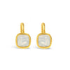 Gold plated opaque crystal drop earrings