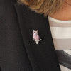pink and purple crystal small owl brooch 