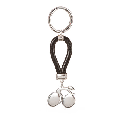 Vetalli Sport 925 Sterling Silver and Genuine Leather Cyclist Keyring
