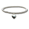 Silver Plated Handmade Beaded Bracelet with Heart Charm