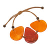 Vibrant Orange Toned Resin Adjustable Cord Bracelet