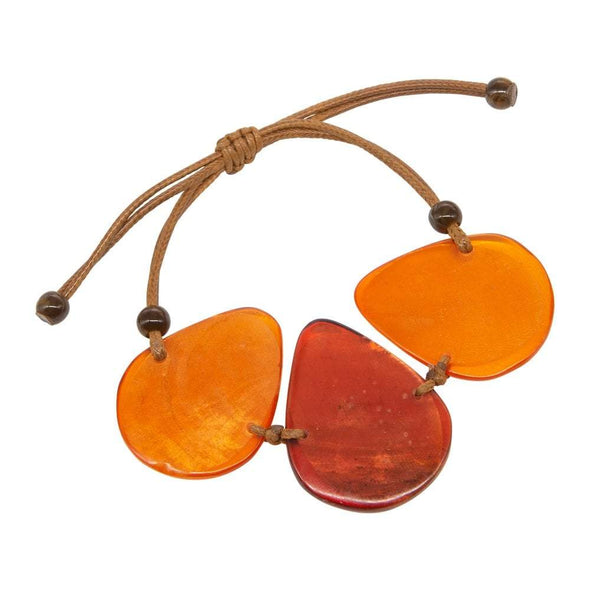 Vibrant Orange Toned Resin Cord Necklace