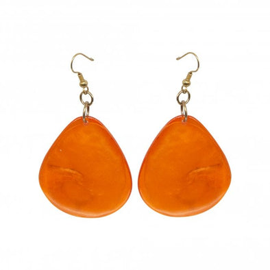 Orange toned resin statement earrings