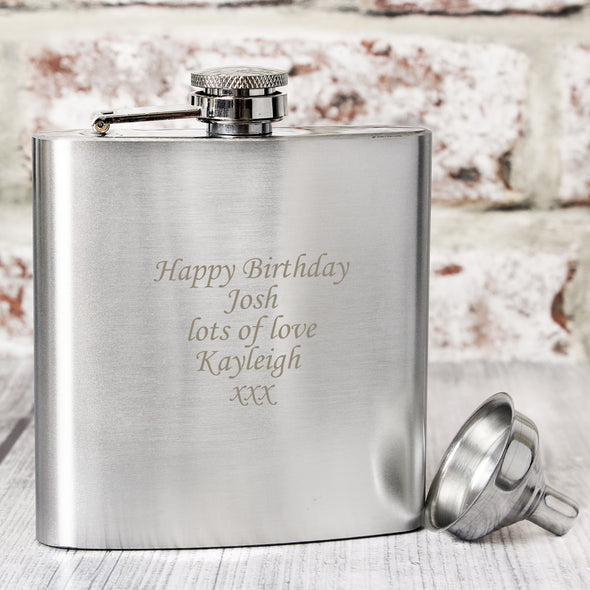 Personalised Gift Boxed Stainless Steel Hip Flask