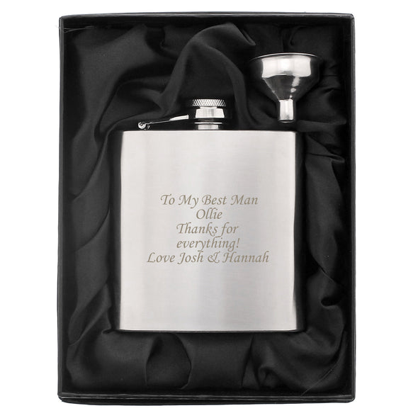 Personalised Gift Boxed Stainless Steel Hip Flask