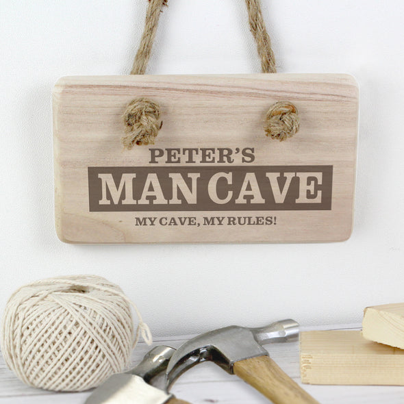 Man Cave Personalised Wooden Door Sign
