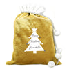 Personalised Christmas Tree Luxury Pom Pom Gold Sack