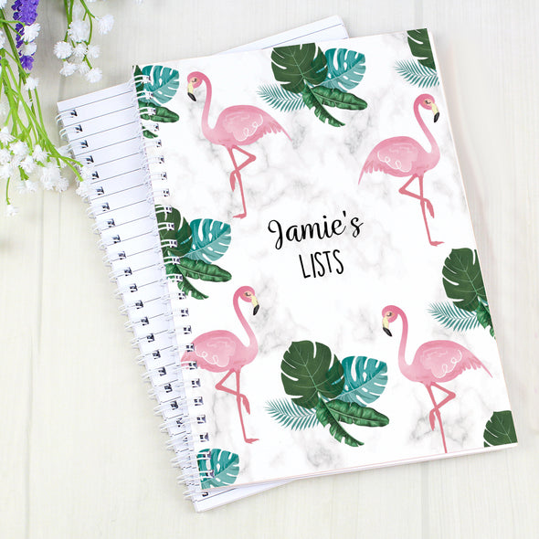 Personalised Flamingo A5 Lined Notebook