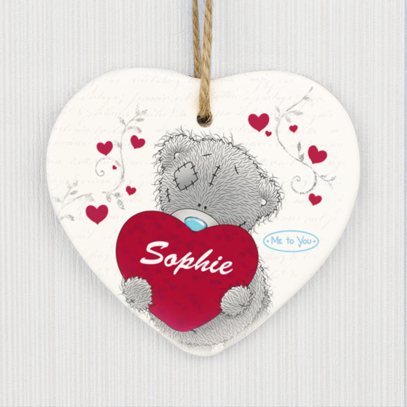Personalised Me to You Heart Ceramic Heart Decoration