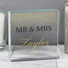 Personalised Gold Confetti Crystal Token Block