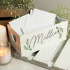 Personalised Botanical White Wooden Crate
