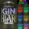 Personalised Gin Bar LED Colour Changing Light