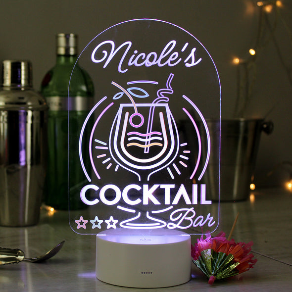 Personalised Cocktail LED Colour Changing Light