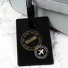 Personalised Leather Stamped Black Luggage Tag