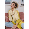 Patterned Yellow Scarf on model