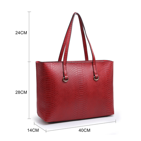snakeskin tote shopping bag with measurements