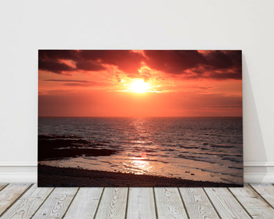 Wall Art Canvas Sunset at Saint Valery en Caux in France