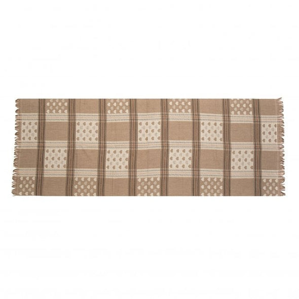 Large Soft Taupe Check and Heart Pashmina Scarf