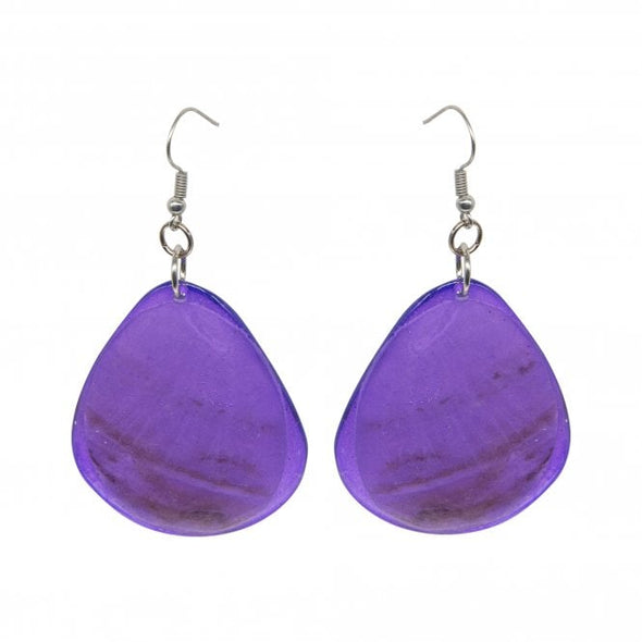 Vibrant purple resin statement drop earrings