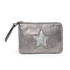 small soft coin purse with zip and star on the front variable colour options