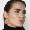 rose gold plated hoop earrings on model