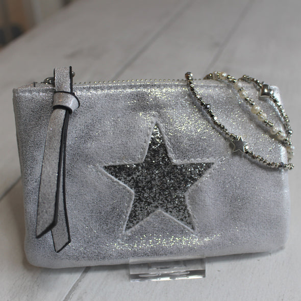 Pretty Silver Star Purse and Bracelet Gift Set
