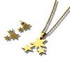 Gold Plated Trio of Stars Necklace and Earring Set